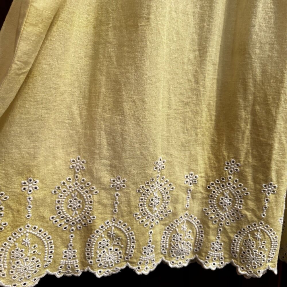 LOFT Yellow Linen Blend Eyelet Embroidered Sleeveless Tank Top NWT XL - Picture 4 of 16